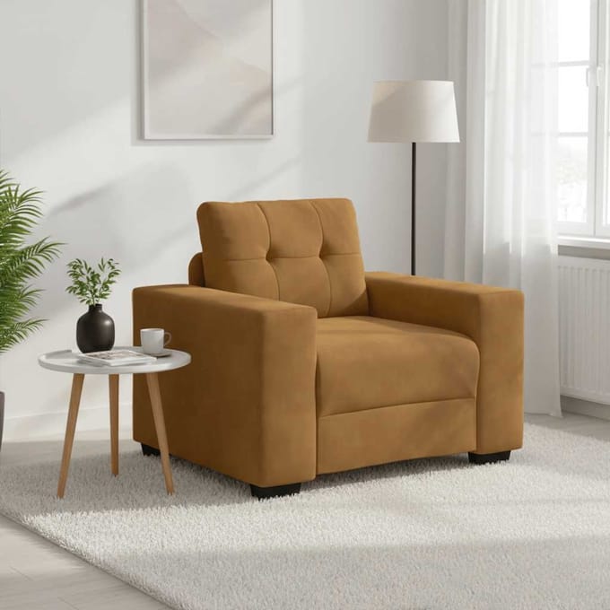 vidaXL - Sofastoel - Bruin - 100x78x80 - cm - Fluweel