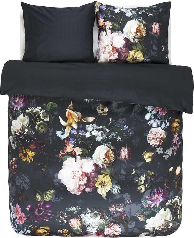 Essenza Fleur Dekbedovertrek Katoensatijn Nightblue - Lits-Jumeaux - 240x200/220 cm