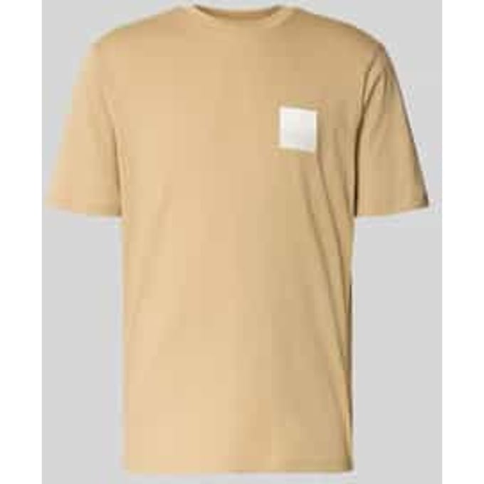 T-shirt met labelprint en ronde hals, model 'Dapusi'