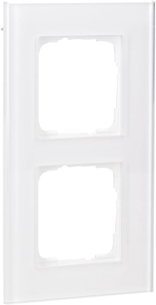 Frame Dubbele Wandschakelaar - Afdekraam Dubbel - Woonkamer Inrichting - Uitwisselbaar Mat - 16.6 x 9.5 cm - Wit