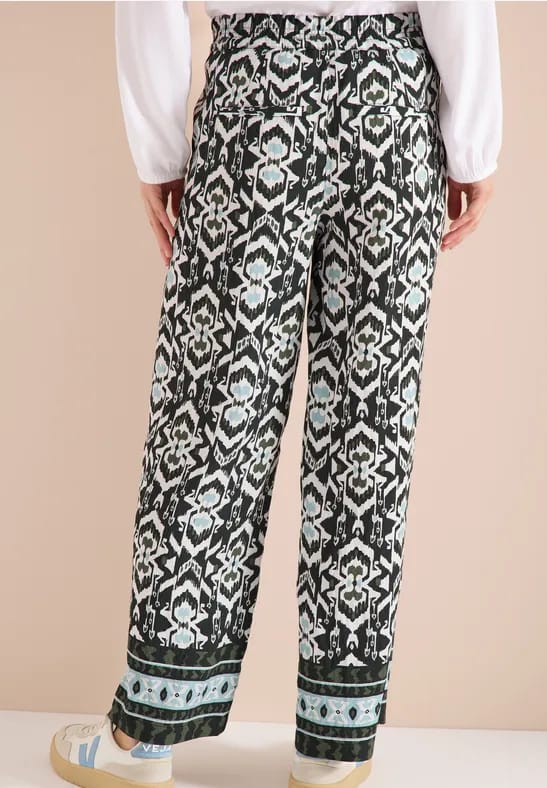 Broek met wijde pijpen in Loose Fit met print