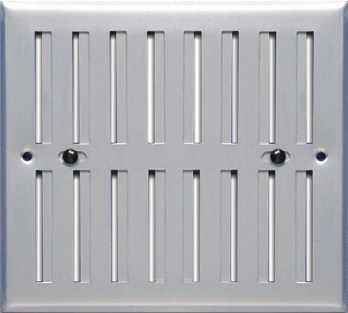 Verstelbaar rechthoekig ventilatierooster - geanodiseerd aluminium - 190x168 mm