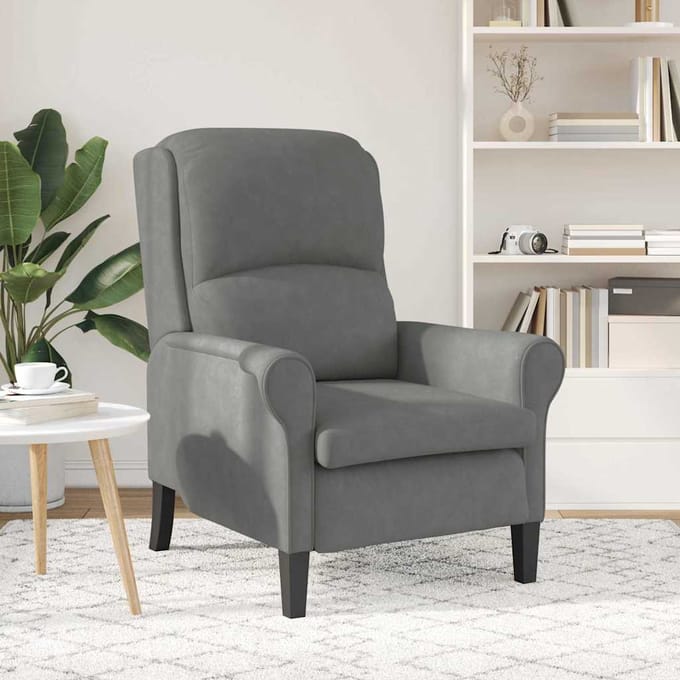 vidaXL - Fauteuil - Donkergrijs - 76 - x - 94 - x - 102 - cm - Microvezel