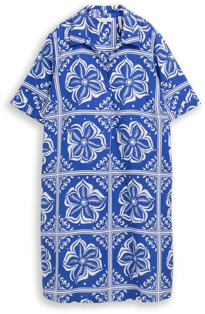 Linnen Kleid met Polokraag Dames Tom Tailor