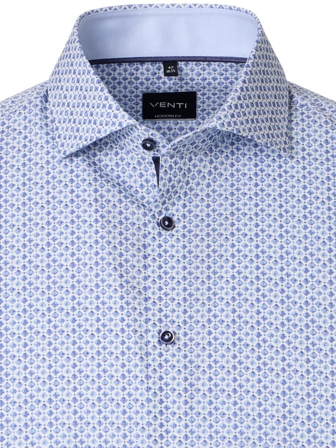 Venti Heren Overhemd Met Print Katoen Modern Fit - M