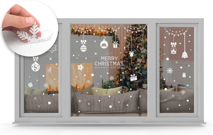 Q2P - Kerst Raamstickers - Xmas - Wit - Raamdecoratie - Stickers - Raamversiering - Kerst – 118 Stuks