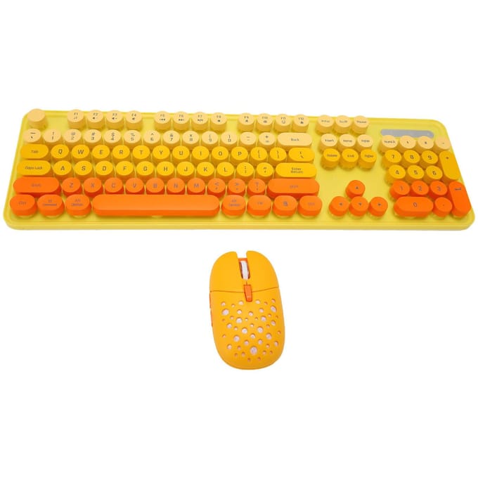 Ensemble clavier et souris sans fil 2,4 GHz, clavier rétro punk facile à utiliser avec 3 DPI