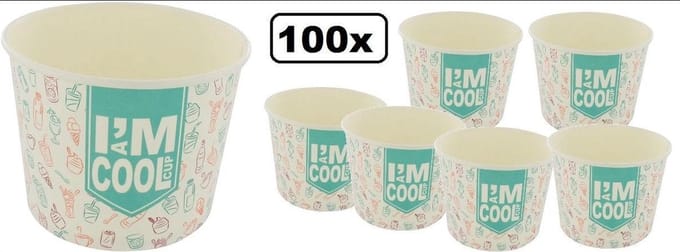 100x IJsbeker  I`M a COOL cup karton 400ml