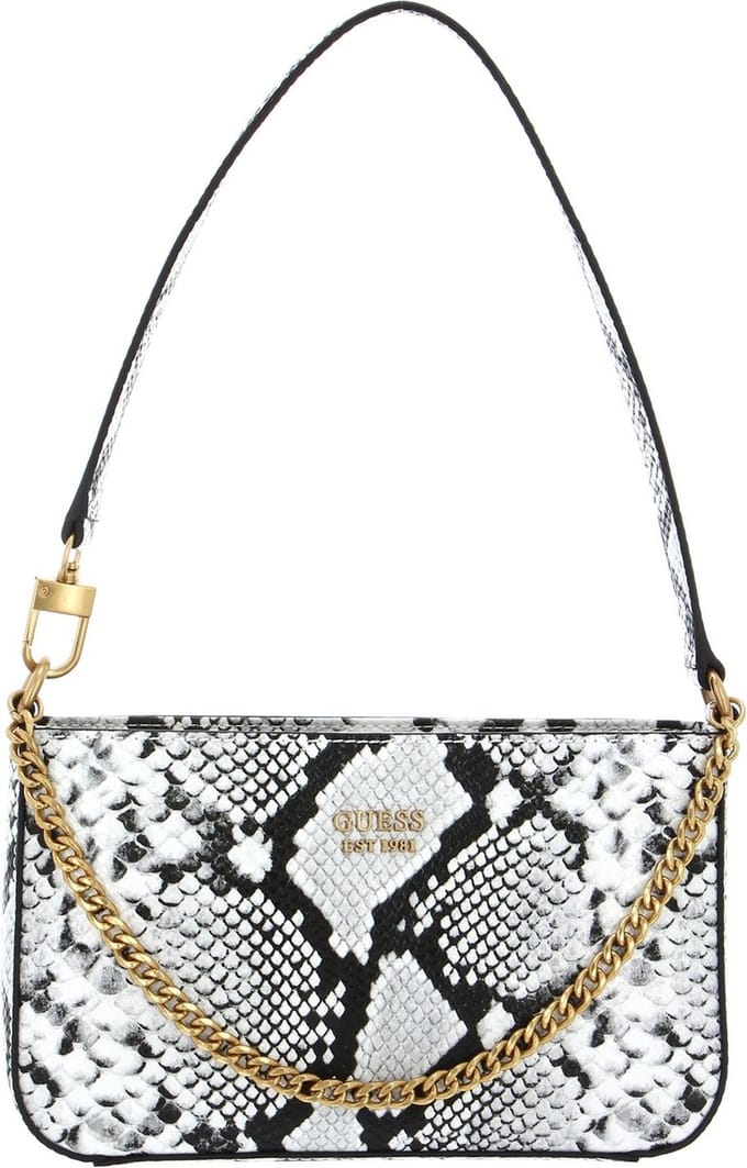 GUESS Schoudertas Avondtas Katey Mini Top Zip Shoulder Bag Natural Wit