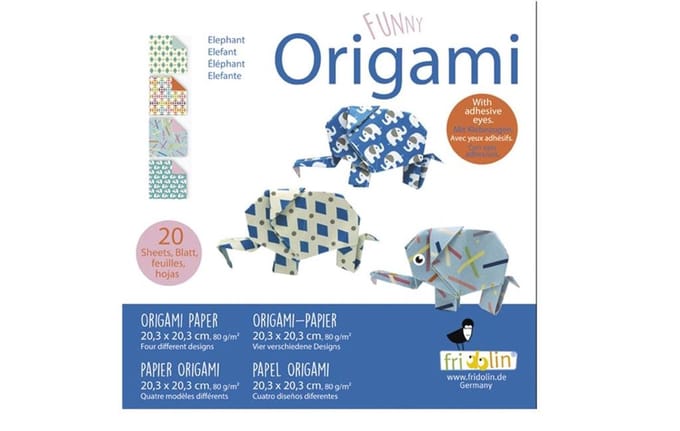 Fridolin Origami Olifant Vouwen 20 X 20 Cm 20 Stuks Multicolor