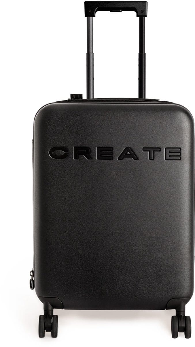CREATE - Opvouwbare harde handbagagekoffer van polycarbonaat met TSA-slot en multidirectionele wielen - Zwart - LUGGAGE STUDIO FOLDABLE