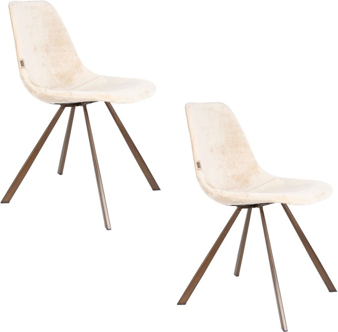 Dutchbone Franky Eetkamerstoelen Beige - Set van 2