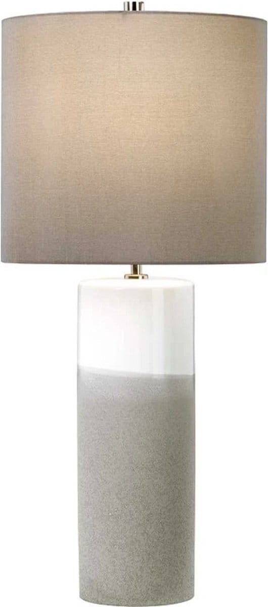 Elstead Lighting LED Tafellamp Fulwell | 1X E27 Max 60W | White Gloss and Matt Grey, Dark Grey Shade.