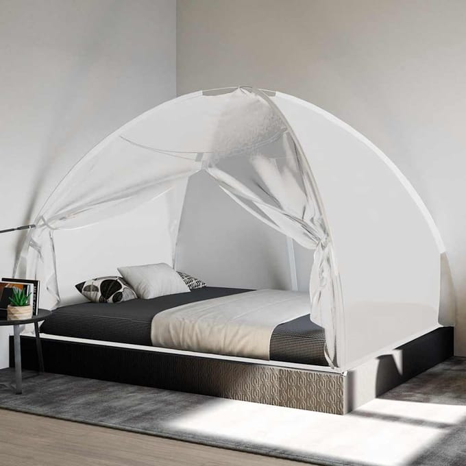 vidaXL - Klamboe - met - deuren - Mongolia - 220 - gaas - 200x150x140 - cm - wit