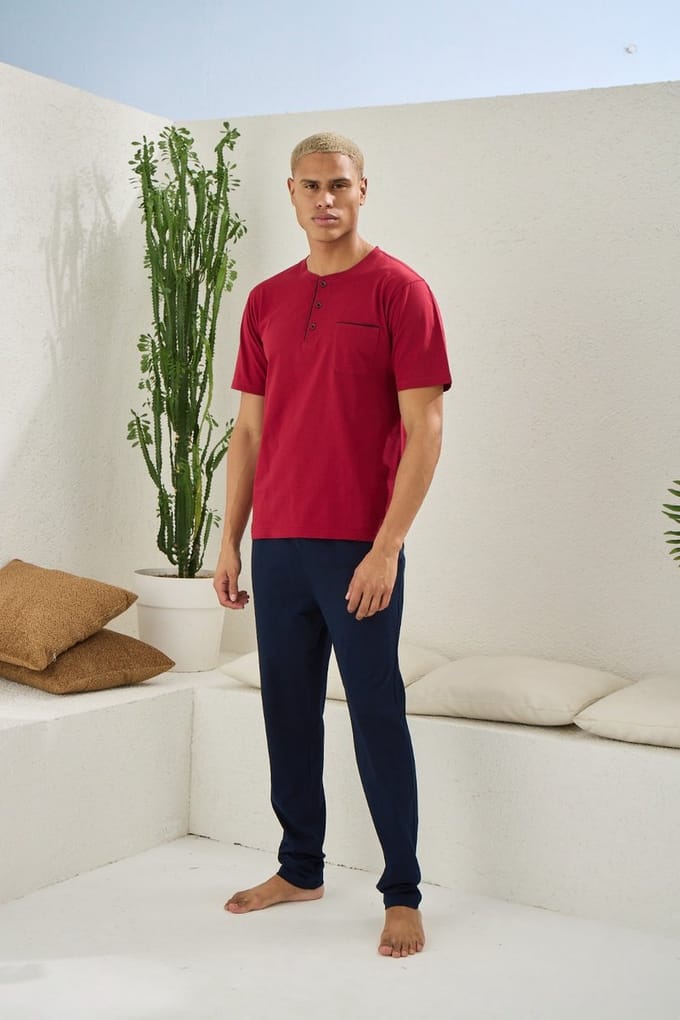 Heren Huispak/ Pyjama Arda /Plus Sizes / Bordeaux / maat 5XL