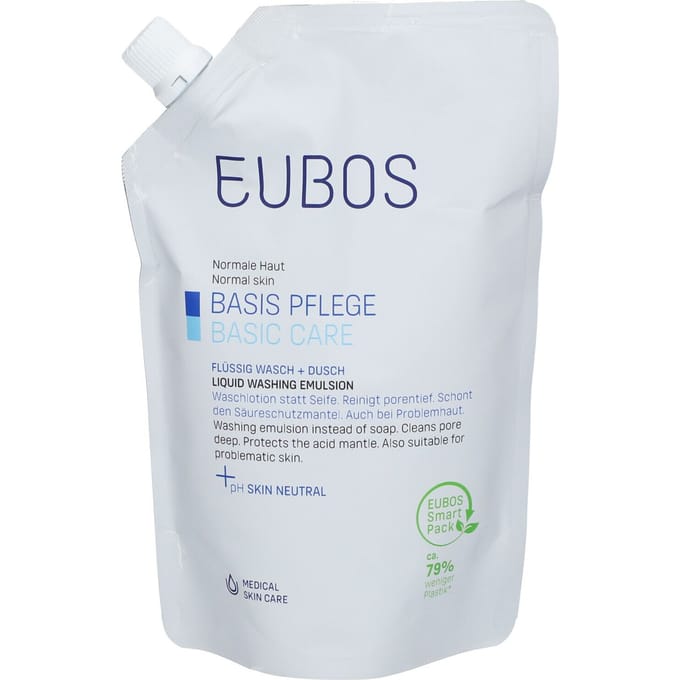 EUBOS Vloeibare Was Emulsie (Blauw) Navulling 400 zeep