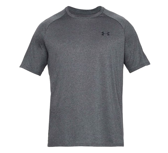 Under Armour UA Tech 2.0 SS Tee-GRY Heren Sportshirt - Carbon Heather - Zwart