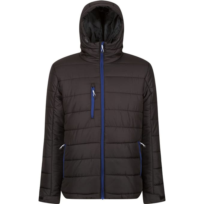 Regatta Heren Navigate Thermische Hooded Jacket (Zwart/Nieuw Royal)