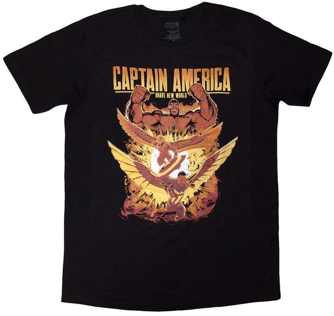 Marvel Captain America - Brave New World Explosion Heren Tshirt - M - Zwart