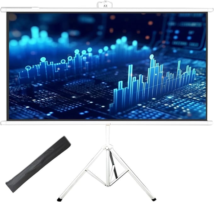 Draagbaar Projectiescherm - Oprolbaar Scherm - Binnen Buiten - X-vormig Statief - 50 Inch 4:3