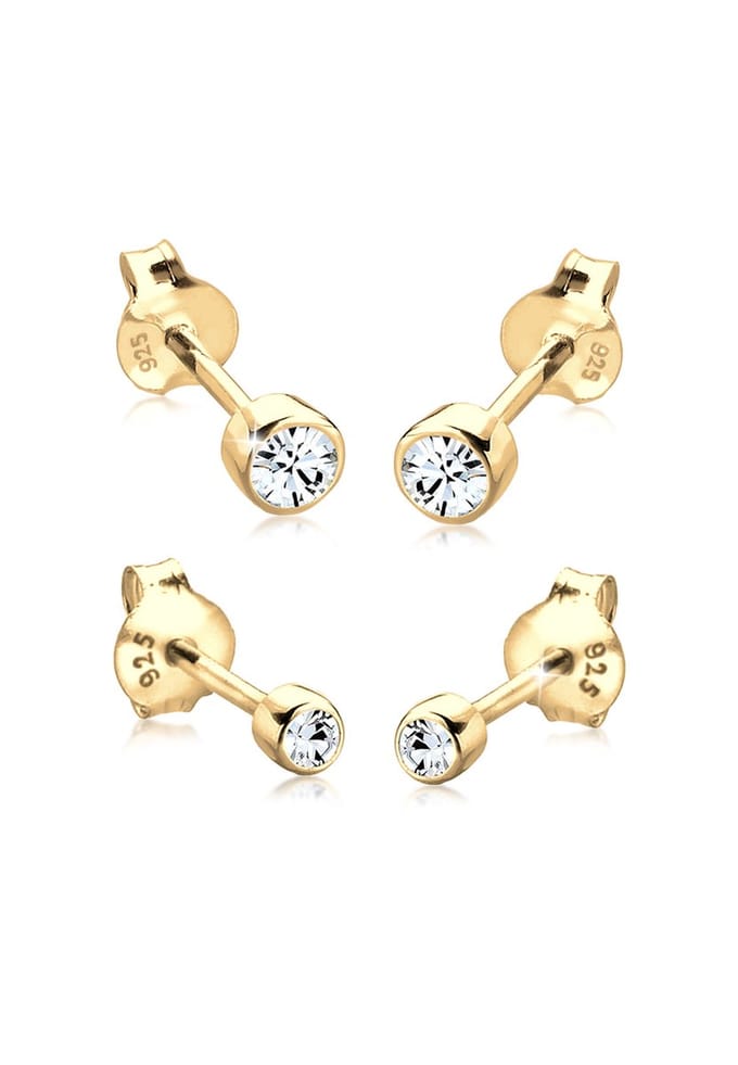 Elli Oorbellen Verguld 925 sterling zilver Kristal