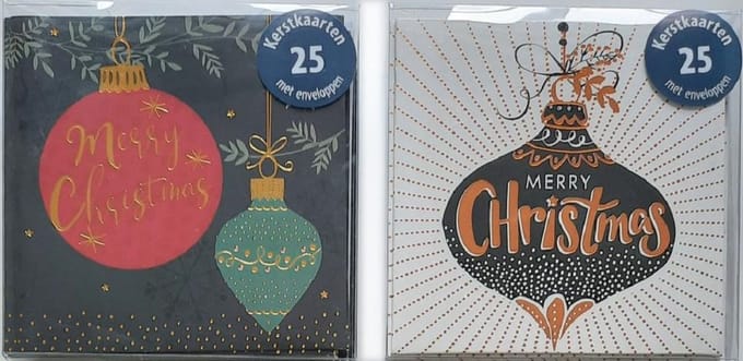 Kerstkaarten - 50 Stuks - 10 x 10 cm – Luxe Kaarten - Merry Christmas – K-129