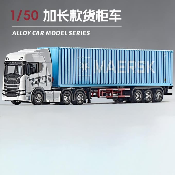 1:50 Scania Dubbeldeks Platbodem Transportvoertuig Legering Metaal Diecast Modelauto Bureau Display Verzamelobject Ornament Vakantiespeelgoed