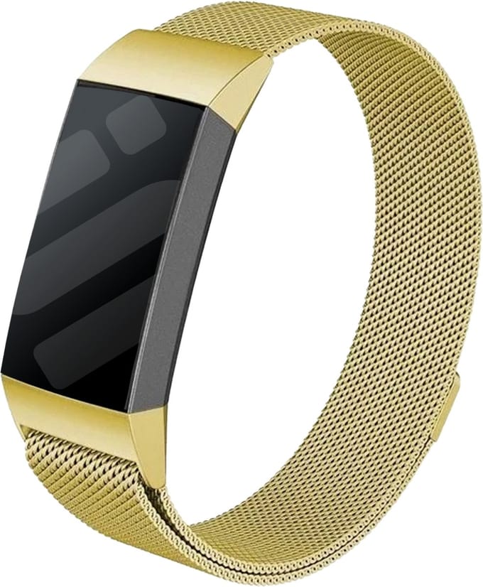 Strap-it Luxe Milanese band - geschikt voor Fitbit Charge 3 / Fitbit Charge 4 - goud - Maat: Maat S