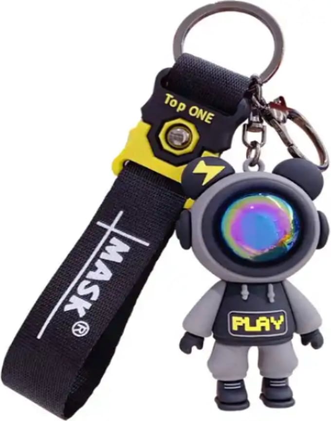 Grijs Astronaut sleutelhanger voor uw schooltas - greyy astronaut keyring for school bag