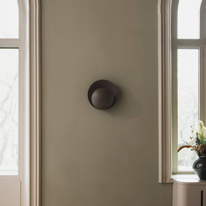 Globen Lighting wandlamp ORBIT, bruin, Ø 30 cm, stekker