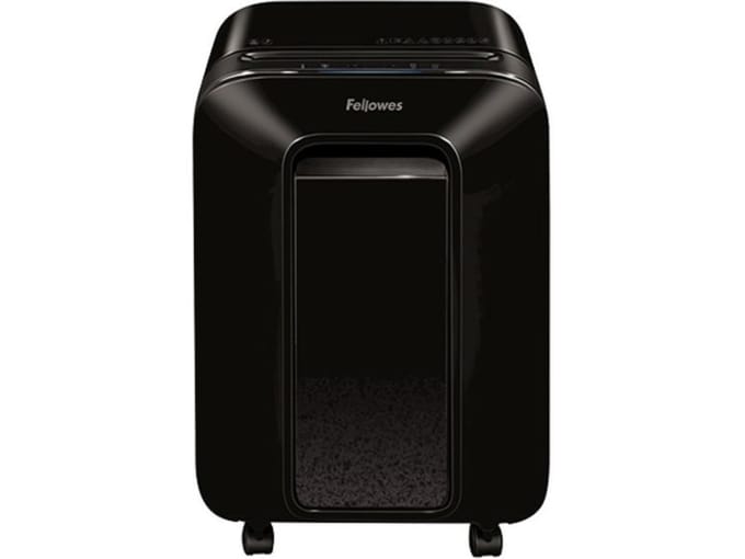 Papiervernietiger Fellowes® Microshred LX 201, micropartikelsnijder 2 x 12 mm, P-5, 22 l, snijcapaciteit 12 vel, met rollen, zwart