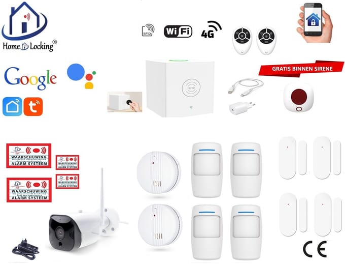 Draadloos beveiligingsbox werkt met wifi en met spraak gestuurde apps. ST01C-30