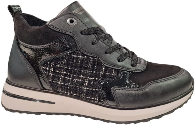 Remonte Zwarte Halfhoge Dames Sneakers - Zwart - 43