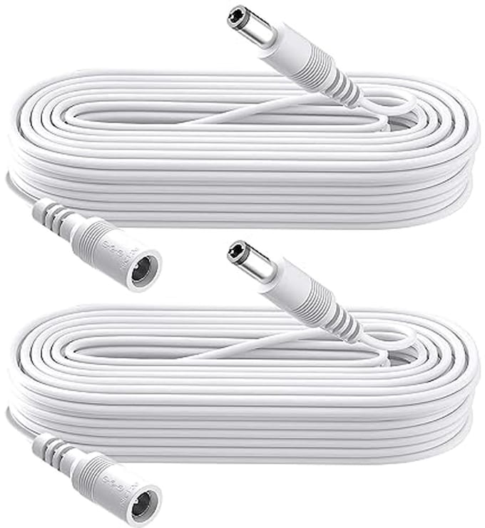 2-Pack 3m DC Verlengkabel 5.5mm x 2.1mm voor Beveiligingscamera's, DVR, Routers, Printers en LED Strips
