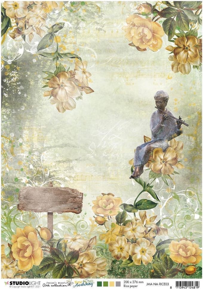 Studio Light New awakening rijstpapier Figuur met fluit, b
