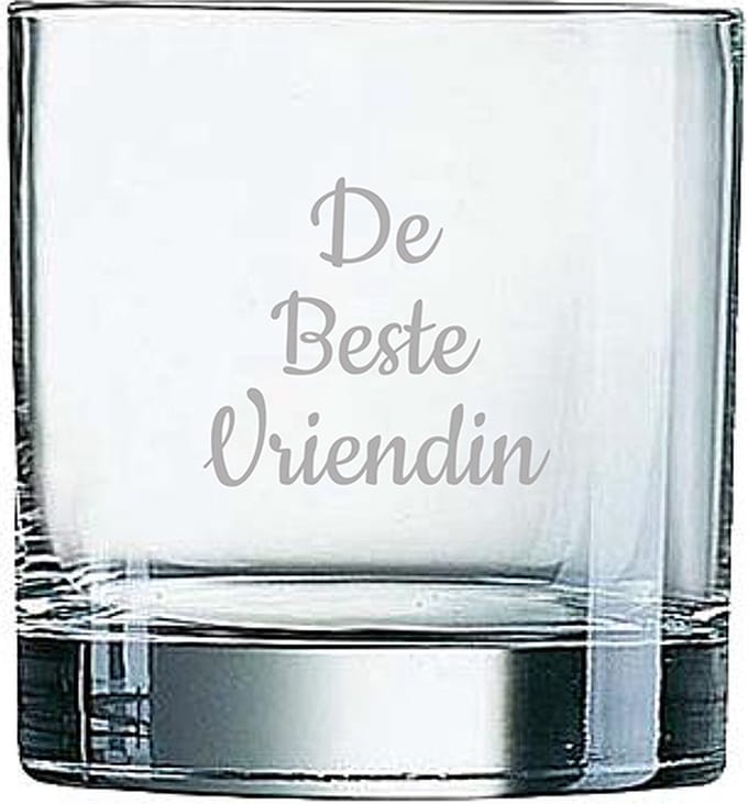 Gegraveerde Whiskeyglas 38cl De Beste Vriendin