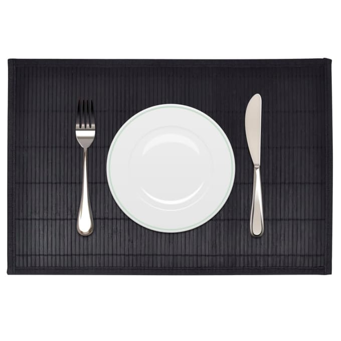 vidaXL - 6 - Placemats - bamboe - 30 - x - 45 - cm - zwart