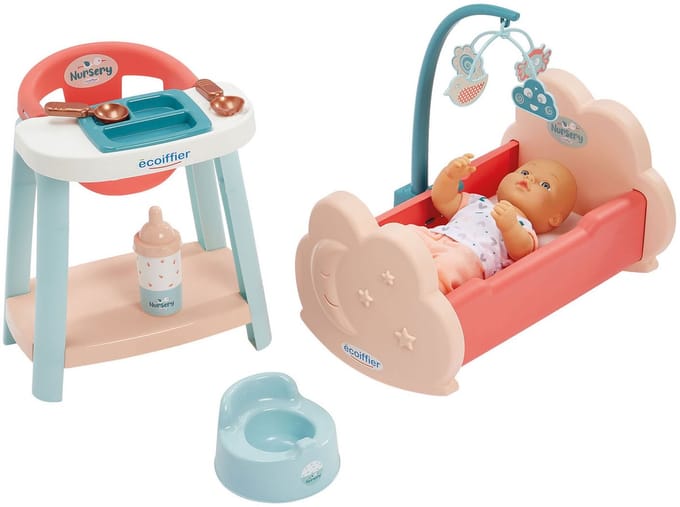 Ecoiffier Nursery 3in1 Babykamer met Babypop- 8dlg.