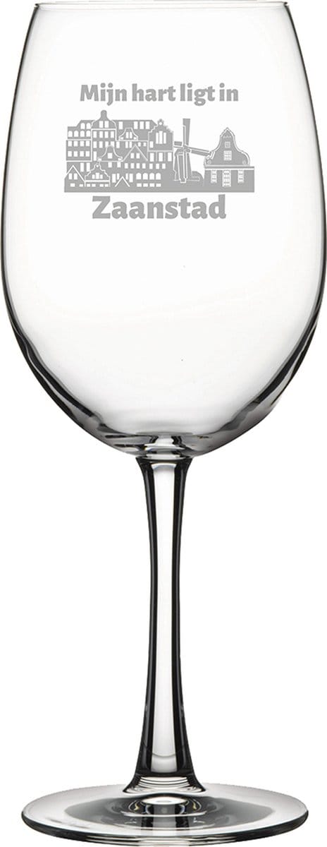 Gegraveerde Rode wijnglas 46cl Zaanstad