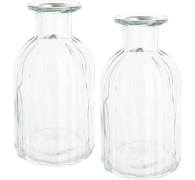 VBS Glazen vaas, geribbeld, 2 stuks
