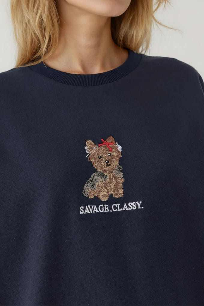 Geborduurd Crew Neck Sweatshirt