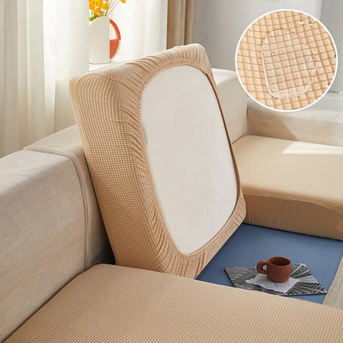 Housse de coussin de canapé imperméable, housse de canapé très extensible, housse de protection de meubles pour salon, toutes les couvertures Normal Size (M)-1pc beige