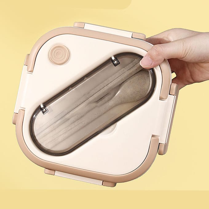 Bento Box Plastic Compartimenten Geïsoleerde Lekvrije Lunchbox voor School Werk Magnetronbestendig Kaki kaki