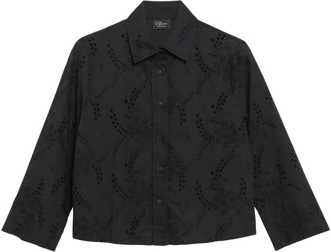 regular fit blouse met lange mouwen van puur katoen
