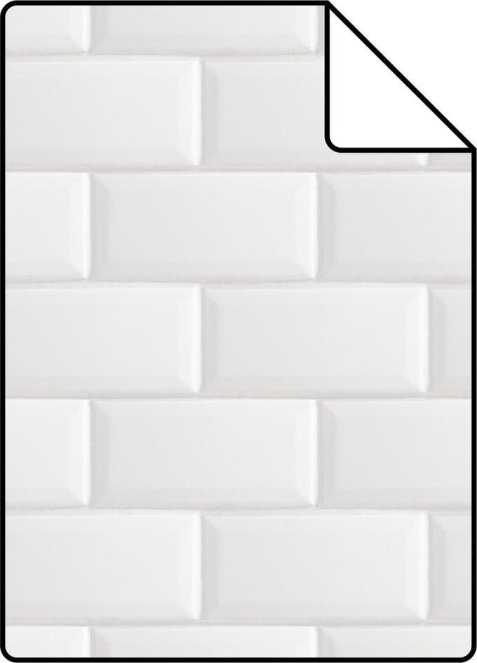 Proefstaal ESTAhome behang tegelmotief wit - 26.5 x 21 cm - 139120-S