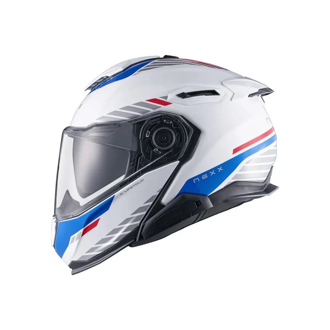 Nexx X.Lifetour Globe Wit Blauw Systeemhelm - Helm
