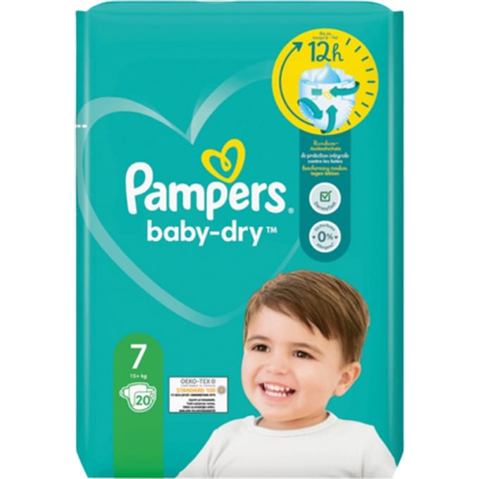 Pampers Baby-Dry Maat 7 (15+kg) 20 stuks.