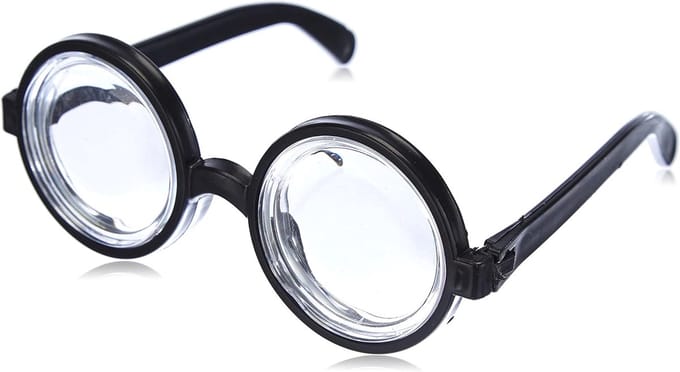 Zwarte Nerd Bril met Jampotglazen - Perfect voor Themafeesten en Carnaval