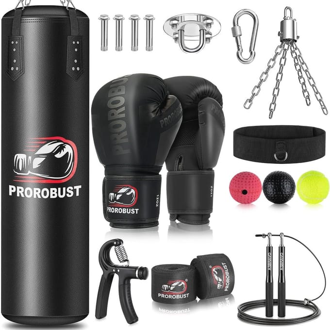 Zware Bokszakset 120 cm met 12 oz Handschoenen voor Thuisgym Training en Kickboksen