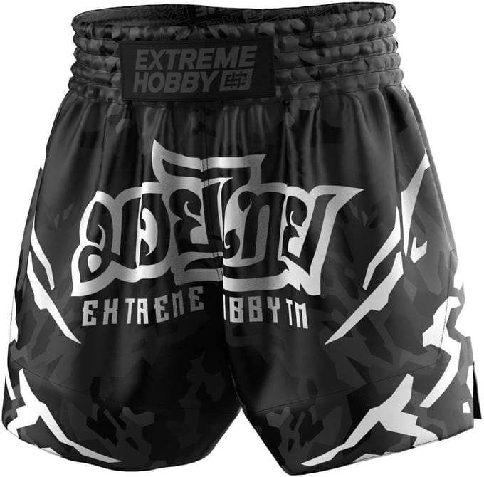Extreme Hobby Black Panther Serie - Muay Thai Shorts - Zwart-Wit - XL